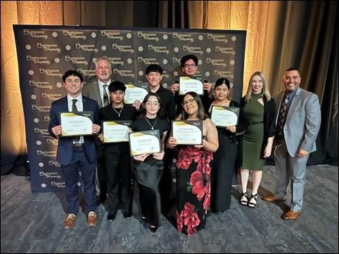 Hospitality management students from CSUSB Palm Desert Campus receive scholarships from Greater Palm Springs Tourism Foundation
